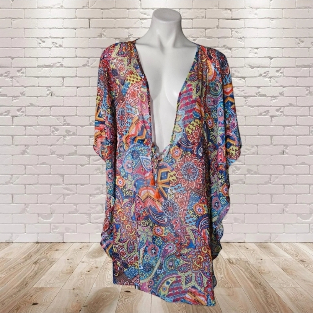 Bleu By Rod Beattie MULTI Printed Caftan Swim Cover-Up